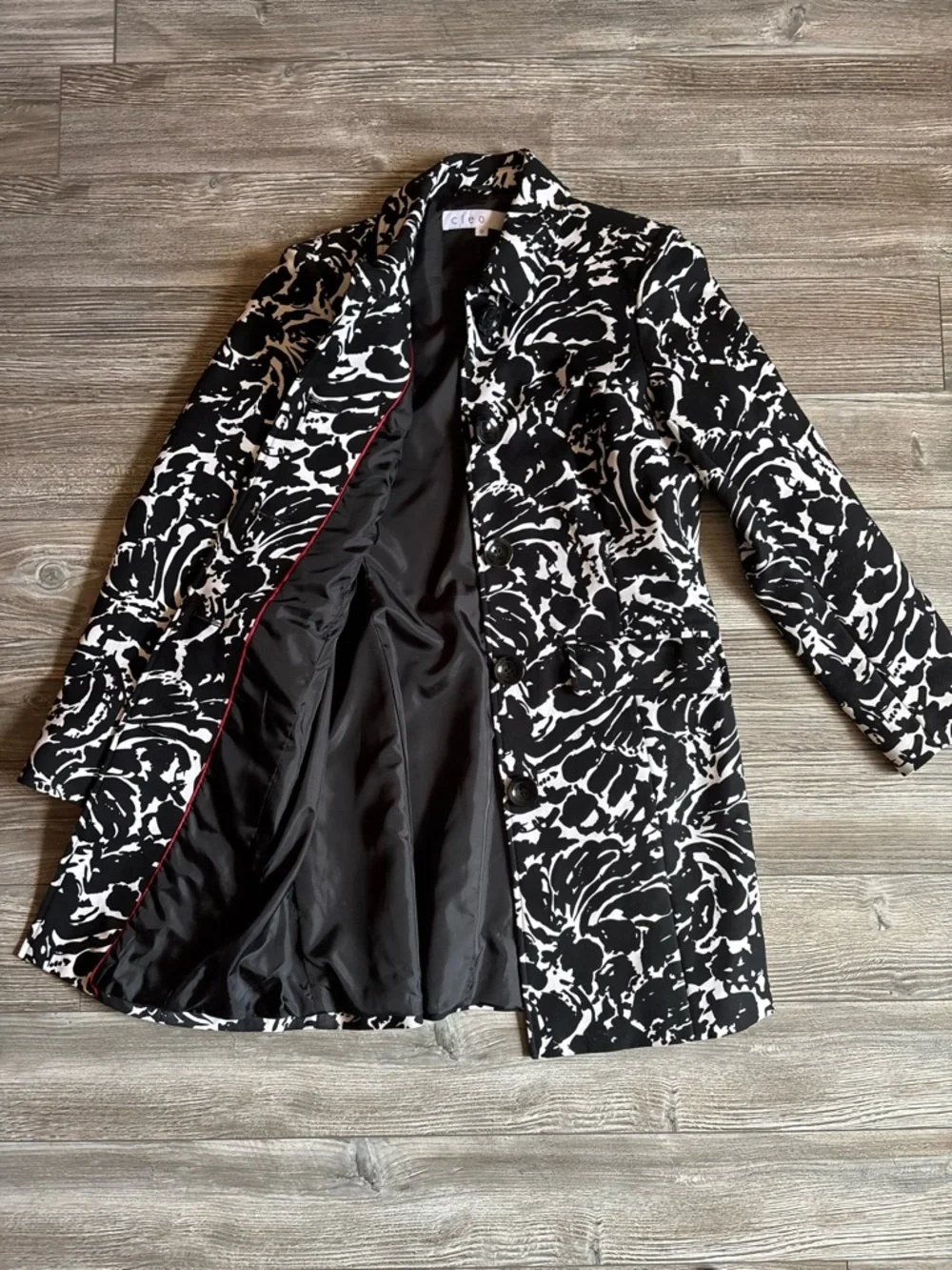 Cleo Petites Long-line Blazer Jacket Black and White Women's Size XS - Picture 3 of 4